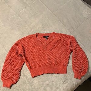 light red cropped sweater